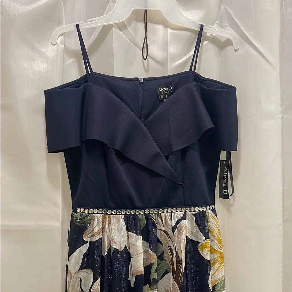 Navy Floral Dress NEW WITH TAGS